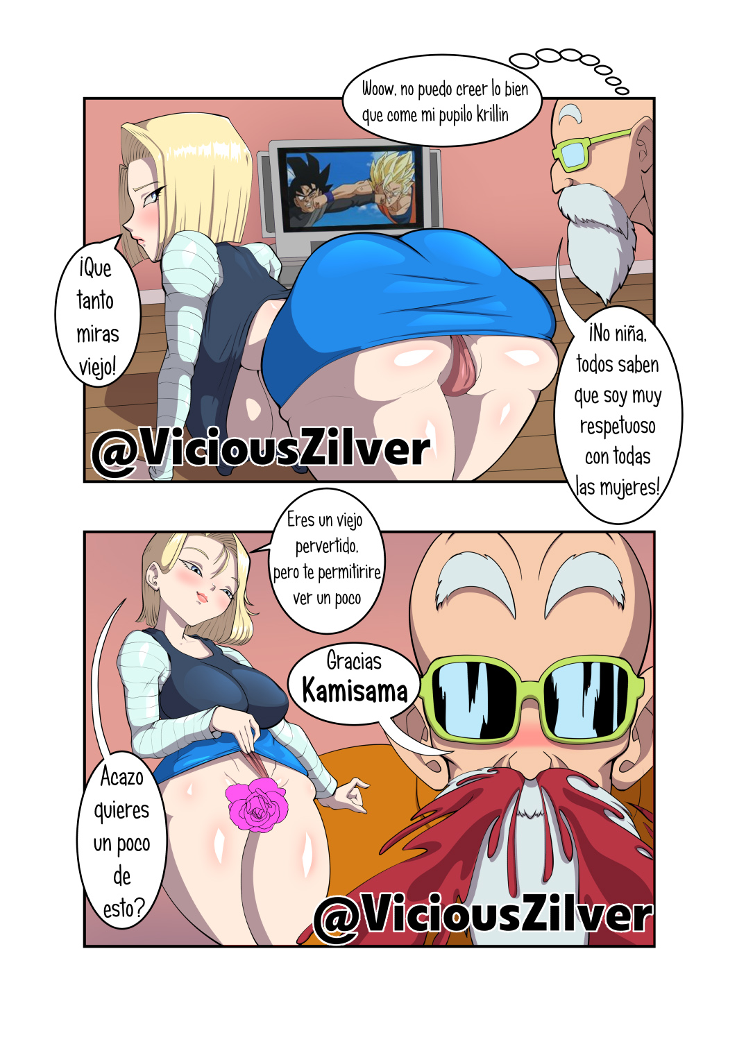 [ViciousZilver] ANDROID 18 x Master ROSHI (Dragon Ball Z)