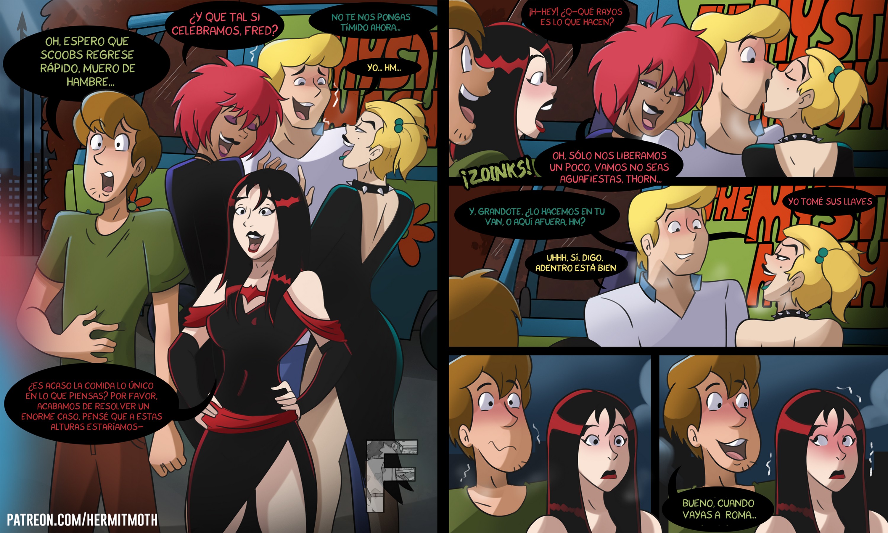 [Hermit Moth] Fred and Shaggy party with the Hex Girls (Scooby-Doo)