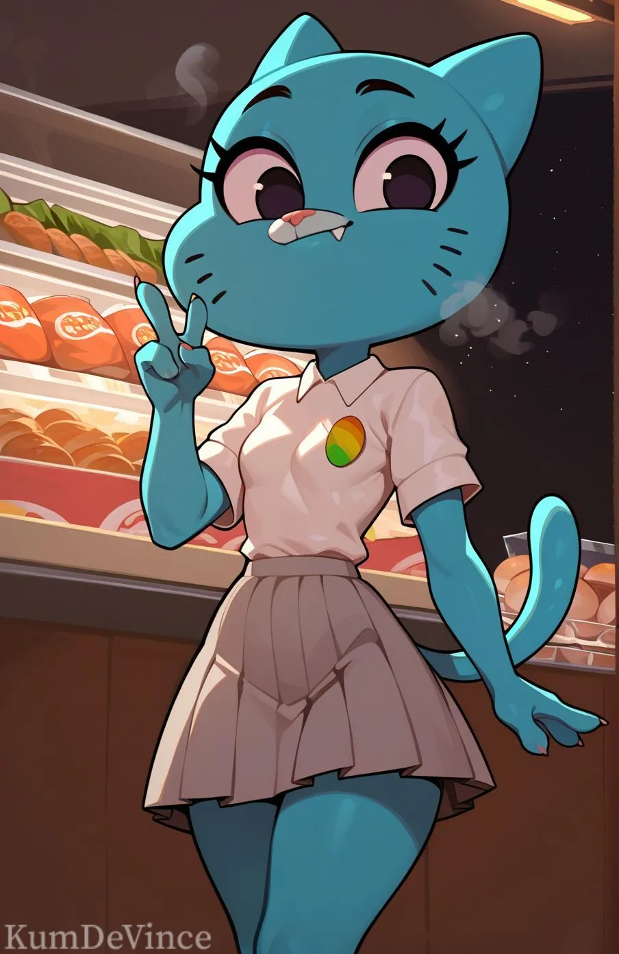 [AI Generated] Nicole Grocery Shopping (The Amazing World of Gumball)