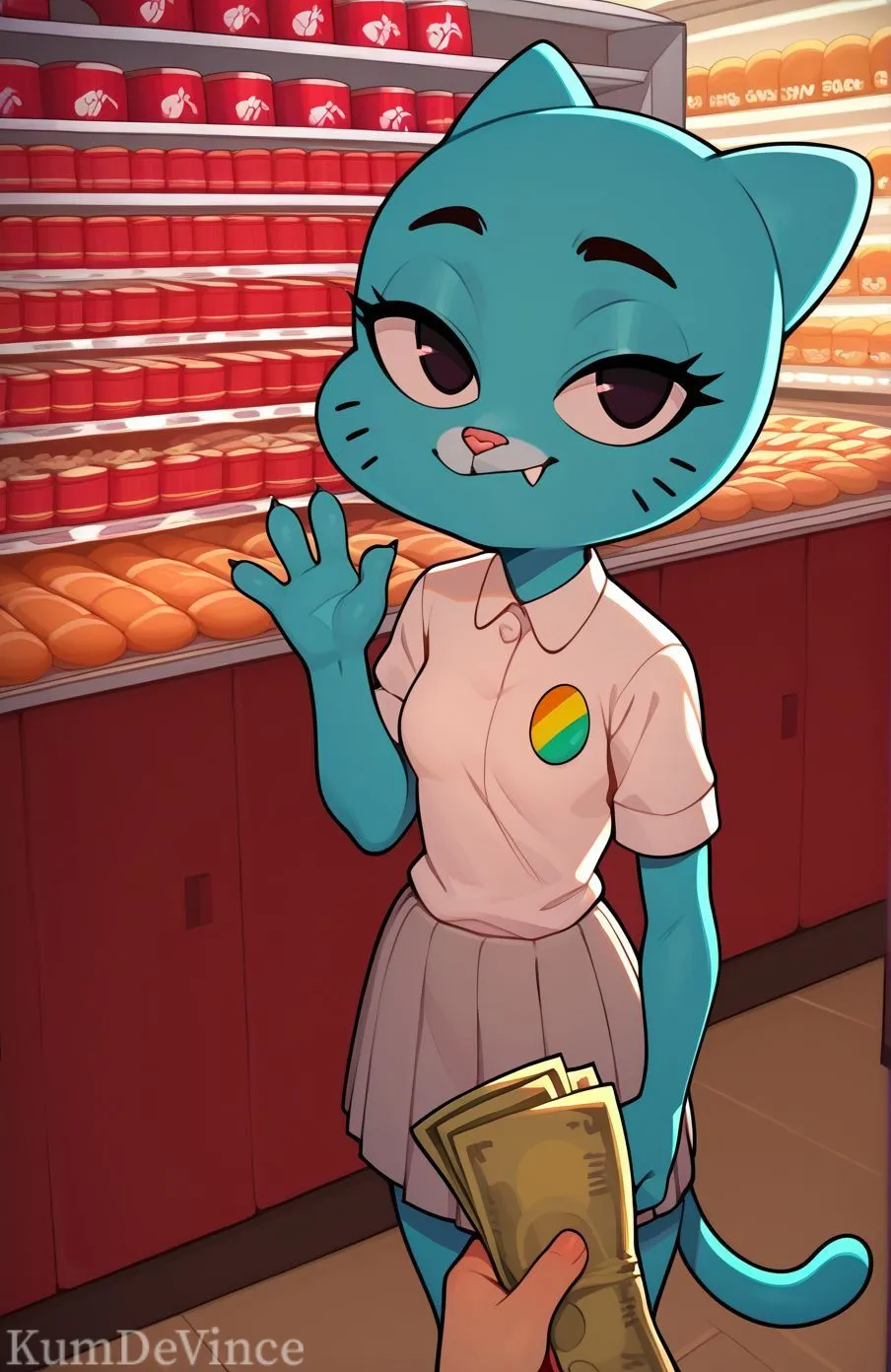 [AI Generated] Nicole Grocery Shopping (The Amazing World of Gumball)