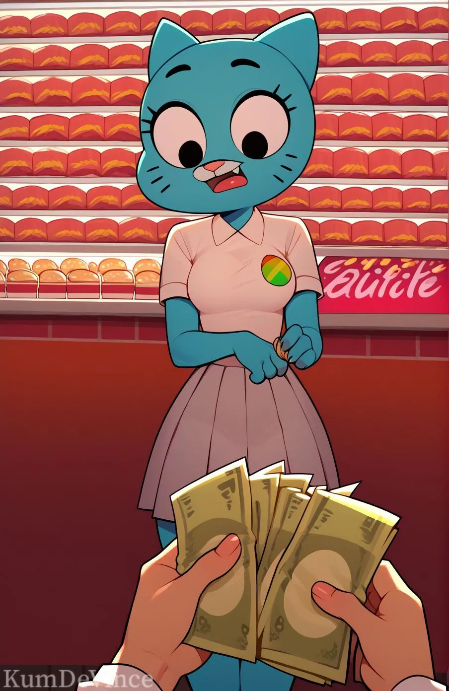 [AI Generated] Nicole Grocery Shopping (The Amazing World of Gumball)