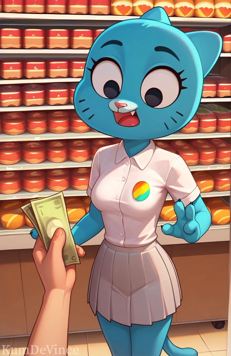 [AI Generated] Nicole Grocery Shopping (The Amazing World of Gumball)