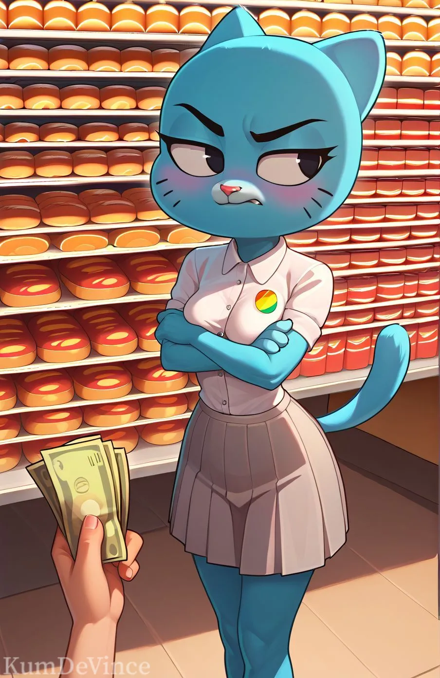 [AI Generated] Nicole Grocery Shopping (The Amazing World of Gumball)