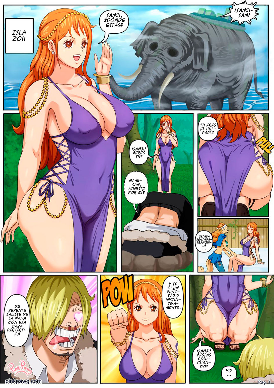 [Pink Pawg] NAMI in Zou Island (One Piece)